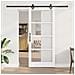 Porta Scorrevole  con Set di Hardware Bianca 93x211 cm in Legno Massello di Pino, Porta Interna  con Vetro 'ORKDAL'Bianca 93x211x4 cm - Foto miniatura 2