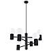 Lampadario Halo 6 Nero Sl. 1830 - Moderno Lampadario Nero 230x64x64 Cm - Foto miniatura 1