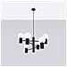 Lampadario Halo 6 Nero Sl. 1830 - Moderno Lampadario Nero 230x64x64 Cm - Foto miniatura 2