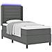 Letto a molle con materasso Grigio scuro 100 x 200 cm Tessuto - Foto miniatura 3