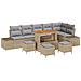 Set Divano da Giardino con cuscino 10 pcs Beige Poly Rattan - Foto miniatura 1