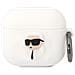 Airpods 3 Custodia In Silicone Karl Head 3d Luxury Antiurto, Bianco - Foto miniatura 1