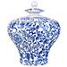 Vaso In Ceramica Bianca E Blu, D23x28h Cm - Foto miniatura 2