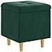 Pouf contenitore Verde Scuro 40 x 40 x 45 cm Velluto - Foto miniatura 1