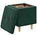 Pouf contenitore Verde Scuro 40 x 40 x 45 cm Velluto - Foto miniatura 3