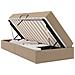 Letto con contenitore e materasso 2 pcs Cappuccino Pelle - Foto miniatura 1