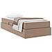 Letto con contenitore e materasso 2 pcs Cappuccino Pelle - Foto miniatura 3