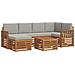 Set divani con cuscino 7 pcs Grigio Naturale e Chiaro - Foto miniatura 1