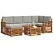 Set divani con cuscino 7 pcs Grigio Naturale e Chiaro - Foto miniatura 3