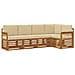 Set divani 5 pcs Naturale e Beige Legno di Acacia Massello - Foto miniatura 1