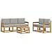 Set di divani da esterno 6 pcs Bianco e Grigio Chiaro - Foto miniatura 1