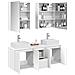 Set di Armadi da Bagno 5 pcs Bianco Legno ingegnerizzato - Foto miniatura 3