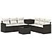 Set di divani 8 pz Nero e Bianco Crema - Foto miniatura 1