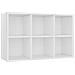 Libreria /Credenza Bianco Lucido 66x30x98 cm Legno Multistrato - Foto miniatura 7
