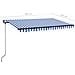 Tenda da Sole Retrattile Manuale con LED 400x350 cm Blu Bianco - Foto miniatura 6