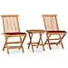 Set da Pranzo Giardino Pieghevole 3 pz Cuscino Massello di Teak - Foto miniatura 1