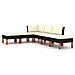 Set Divani da Giardino 6 pz con Cuscini in Polyrattan Nero - Foto miniatura 1
