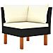 Set Divani da Giardino 6 pz con Cuscini in Polyrattan Nero - Foto miniatura 3