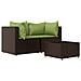 Set Mobili Da Giardino 3 Pz Con Cuscini In Polyrattan Marrone - Foto miniatura 2