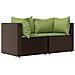 Set Mobili Da Giardino 3 Pz Con Cuscini In Polyrattan Marrone - Foto miniatura 3