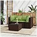 Set Mobili Da Giardino 3 Pz Con Cuscini In Polyrattan Marrone - Foto miniatura 1