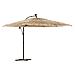 Ombrellone Giardino Led E Palo In Acciaio Marrone 290x290x238cm - Foto miniatura 2