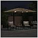 Ombrellone Giardino Led E Palo In Acciaio Marrone 290x290x238cm - Foto miniatura 3