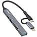 Hub Usb-c E Lightning Otg 1x Usb-c + 2x Usb + Lettore Scheda Sd / Tf, Nero - Foto miniatura 1