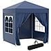 Gazebo Pieghevole Pop Up 2x2 m con 4 Pareti Rimovibili in Poliestere e Acciaio, Blu - Foto miniatura 1