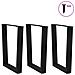 Gambe Per Tavolo Da Pranzo A V 3 Pz Nero 70x(72-73,3)cm Acciaio - Foto miniatura 3