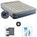 Set Materassino Gonfiabile - 203x152x30 Cm - Grigio - Include Accessori Coordinati Cb20 - Foto miniatura 1