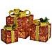 Scatole Regalo Decorative Natale 3pz Rosse Da Esterno Interni - Foto miniatura 1