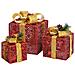Scatole Regalo Decorative Natale 3pz Rosse Da Esterno Interni - Foto miniatura 3