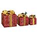 Scatole Regalo Decorative Natale 3pz Rosse Da Esterno Interni - Foto miniatura 4