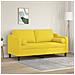 Divano a 2 Posti con Cuscini Giallo Chiaro 140 cm in Tessuto - Foto miniatura 2