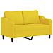 Divano a 2 Posti con Cuscini Giallo Chiaro 140 cm in Tessuto - Foto miniatura 4
