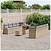 Set di divani da giardino  11 pezzi con cuscini beige polyrattan acacia, Divano da giardino  2 posti con cuscini beige polyrattan, Set da pranzo da giardino  3 pezzi con cuscini beige polyrattan acacia - Foto miniatura 3