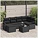 Set Divano Giardino Modulare con Cuscini Beige in Polyrattan, Divano Giardino a Due Posti con Cuscini Neri in Polyrattan - Foto miniatura 2