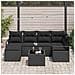 Set Divano Giardino Modulare con Cuscini Beige in Polyrattan, Divano Giardino a Due Posti con Cuscini Neri in Polyrattan - Foto miniatura 3