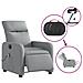 Poltrona Reclinabile Massaggio Elettrica Grigio Chiaro Tessuto - Foto miniatura 6
