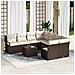 Set divano da giardino  a 9 pezzi con cuscini in polyrattan marrone, Divano da giardino  da due posti con cuscini in polyrattan marrone - Foto miniatura 2