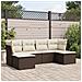 Set Divano da Giardino 6 pz con Cuscini Marrone in Polyrattan - Foto miniatura 2