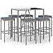 Set Bar da Giardino 7 pz con Cuscini in Polyrattan Grigio - Foto miniatura 1