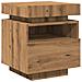 Comodino con Luci LED Rovere Artigianale 40x39x48,5 cm - Foto miniatura 3