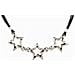 Collana Girocollo A Tripla Stella Nera E Argento - Foto miniatura 4