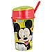 Bicchiere Da Merenda Per Bambini Con Scomparto E Cannuccia 400 Ml Decorazione Cartoon, Rosso / Giallo - Foto miniatura 1