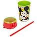 Bicchiere Da Merenda Per Bambini Con Scomparto E Cannuccia 400 Ml Decorazione Cartoon, Rosso / Giallo - Foto miniatura 2