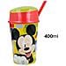 Bicchiere Da Merenda Per Bambini Con Scomparto E Cannuccia 400 Ml Decorazione Cartoon, Rosso / Giallo - Foto miniatura 3