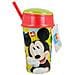 Bicchiere Da Merenda Per Bambini Con Scomparto E Cannuccia 400 Ml Decorazione Cartoon, Rosso / Giallo - Foto miniatura 4