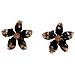 Orecchini a Bottone a Fiore con Cristalli Bianchi Brillanti - Foto miniatura 1